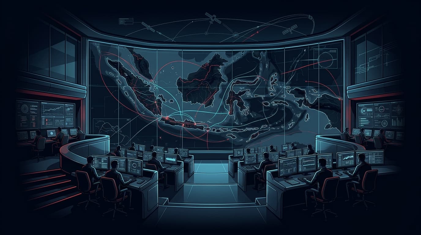 Pusat komando digital yang memantau jaringan data berdaulat Indonesia